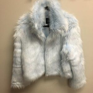 Forever 21 Blue Faux Fur Coat - Size L
